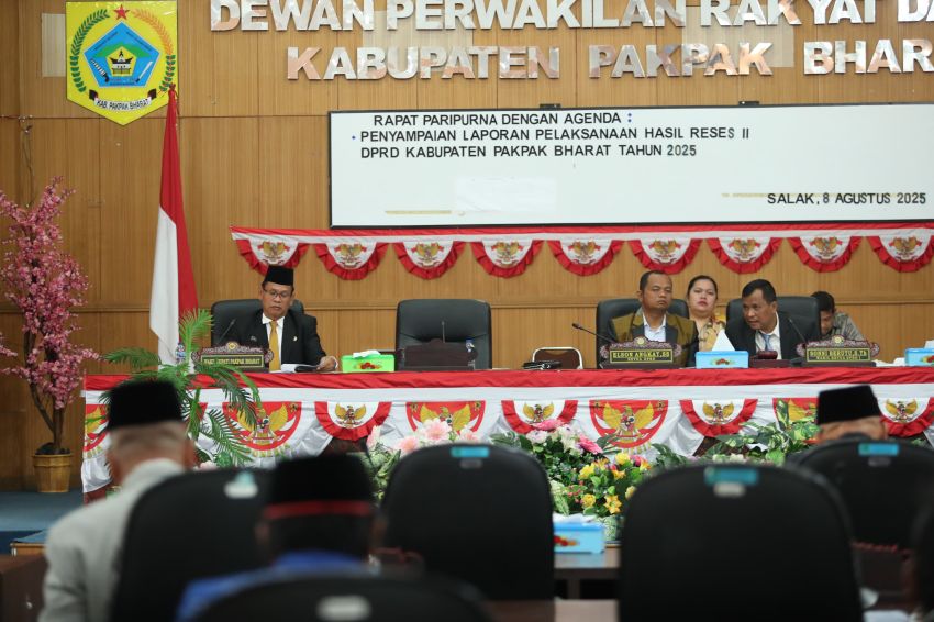 Ketua DPRD Pakpak Bharat Pimpin Sidang Paripurna Tentang Hasil Reses II