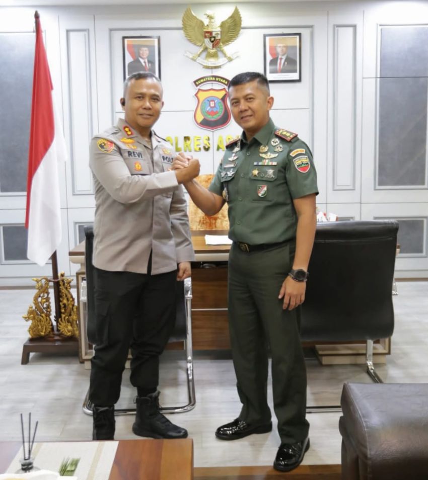 Jalin Sinergitas TNI-Polri, Dandim 0208/Asahan Silaturahmi ke Polres Asahan