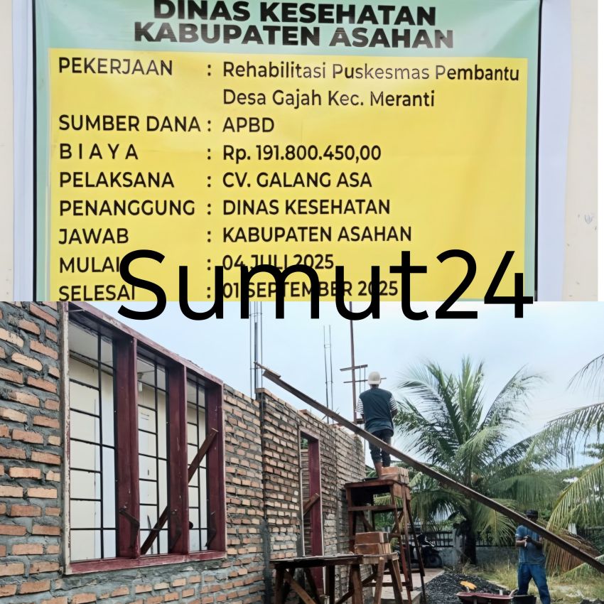 Rehab Pustu di Desa Gajah Biaya 192 Juta, Tanpa Pengawasan Gunakan Bahan Seken
