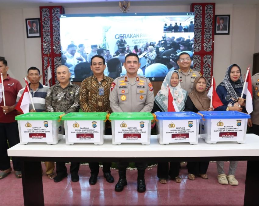 Kapolri Launching Program Pangan Murah Polri Serentak di Seluruh Indonesia, Polda Sumut Salurkan Ratusan Ton Beras