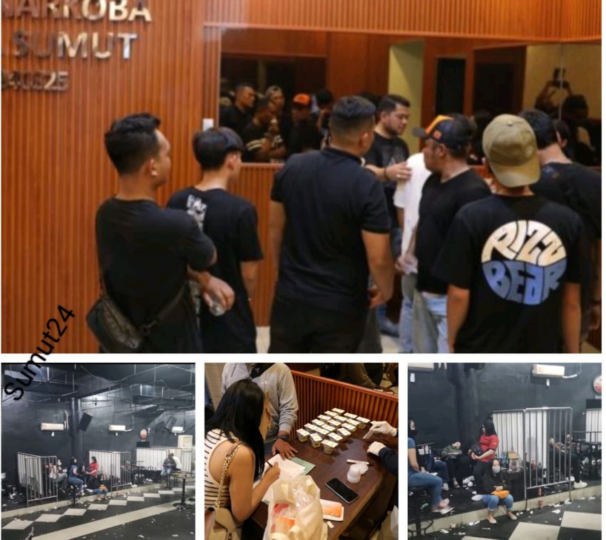 Ditnarkoba Polda Sumut Amankan 27 Orang Positif Narkoba Dalam Penggerebekan Cafe Dukuh Indah