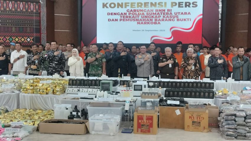 Kerjasama BNN RI, Polda Sumut, Polda Aceh Sita 1,7 Ton Narkotika