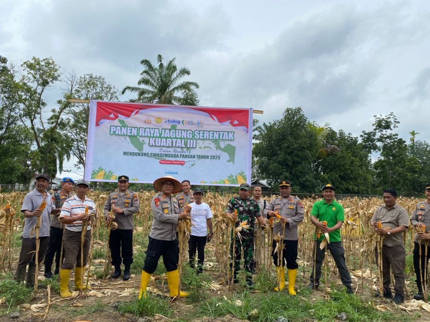 AKBP Dodik Yuliyanto Ikuti Zoom Meeting Panen Raya Jagung Serentak Kuartal III di Desa Siali-ali Palas