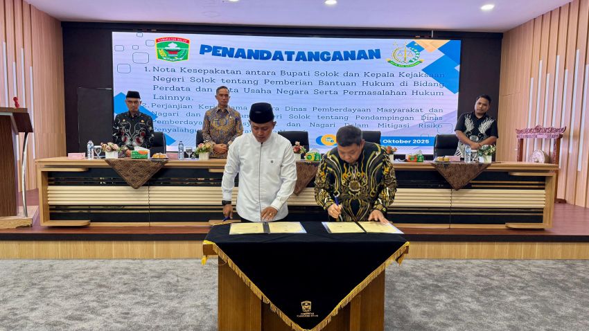Penandatanganan MoU Antara Pemerintah Kabupaten Solok dan Kejaksaan Negeri Solok