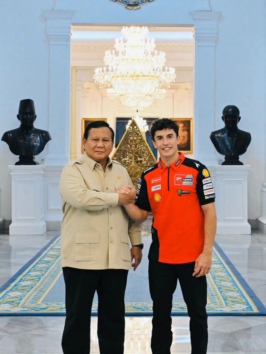 Presiden Prabowo Terima Marc Marquez dan Dua Pembalap Muda Indonesia di Istana Merdeka