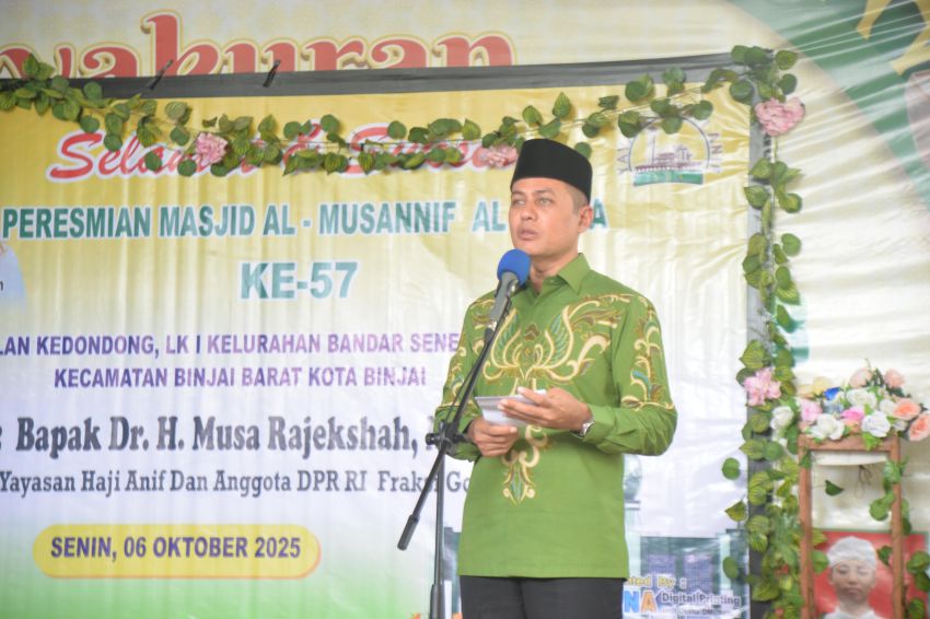 Ketua YHA Ijeck Resmikan Pembangunan Masjid ke 57 di Kota Binjai
